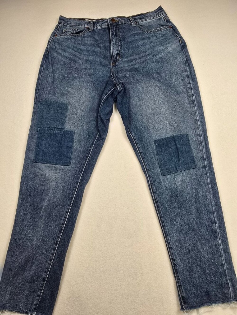 Universal Thread Size 10/30R Boyfriend Jeans With Patchwork Design  100% Cotton